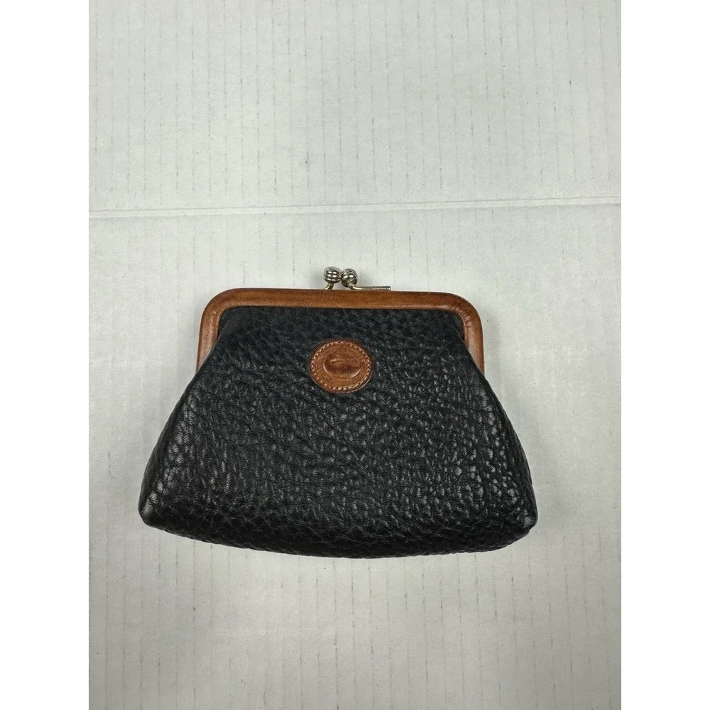 Vintage Dooney & Bourke AWL Coin Purse Duck Logo Kiss Lock Change Pouch USA